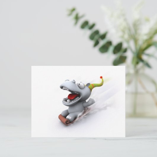 Hippopotamus Briefkaart (Staand voorkant)