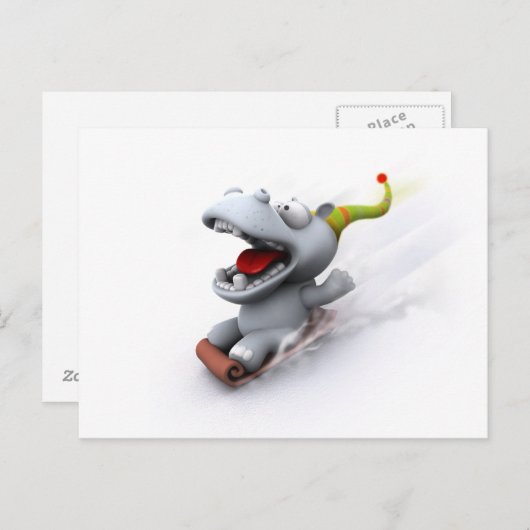 Hippopotamus Briefkaart (Voorkant / Achterkant)