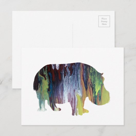 Hippopotamus Briefkaart (Voorkant / Achterkant)