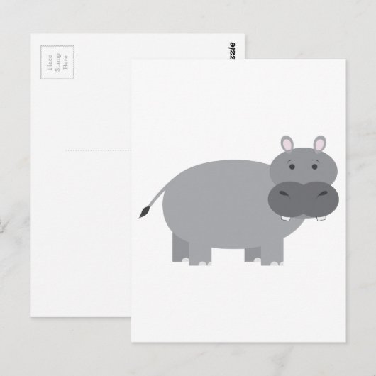 Hippopotamus Briefkaart (Voorkant / Achterkant)