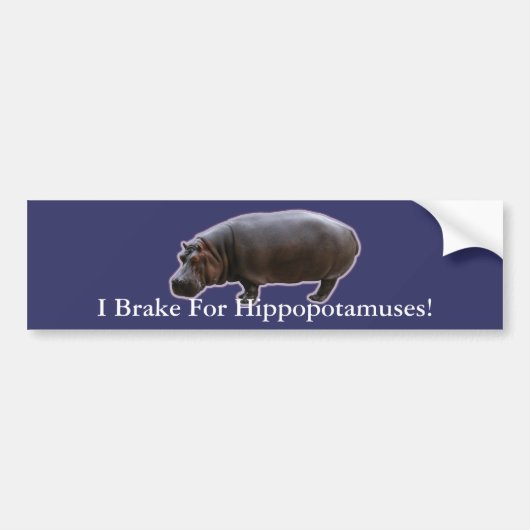 Hippopotamus Bumpersticker (Voorkant)