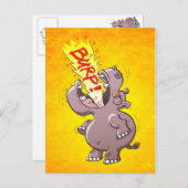 Hippopotamus Burping Louly Briefkaart (Voorkant / Achterkant)