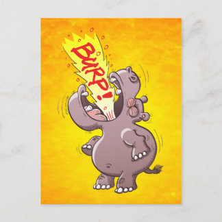 Hippopotamus Burping Louly Briefkaart