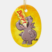 Hippopotamus Burping Louly Keramisch Ornament (Achterkant)