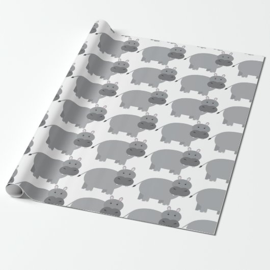 Hippopotamus Cadeaupapier (Uitgerold)