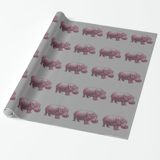 Hippopotamus Cadeaupapier (Uitgerold)