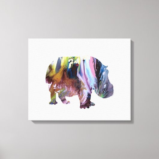 Hippopotamus Canvas Afdruk (Voorkant)