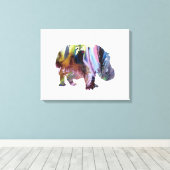Hippopotamus Canvas Afdruk (Insitu (Houten vloer))