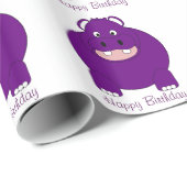 Hippopotamus Design Birthday Cadeaupapier (Rol Hoek)