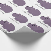 Hippopotamus Design Birthday Cadeaupapier (Hoek)