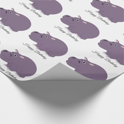 Hippopotamus Design Birthday Cadeaupapier (Hoek)