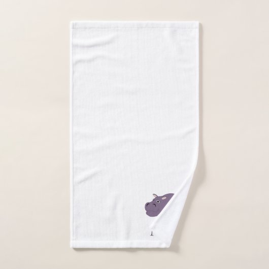 Hippopotamus Design Monogrammed Bad Handdoek (Handdoek)
