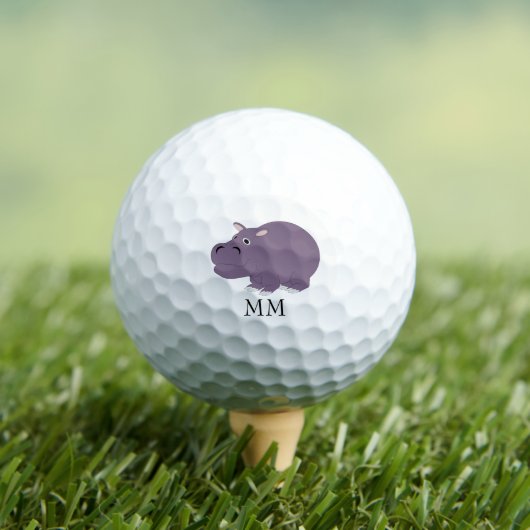 Hippopotamus Design Monogrammed Golfballen (Insitu Shirt)