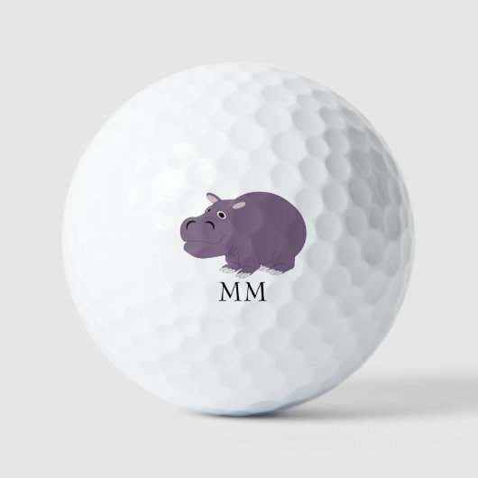 Hippopotamus Design Monogrammed Golfballen (Voorkant)