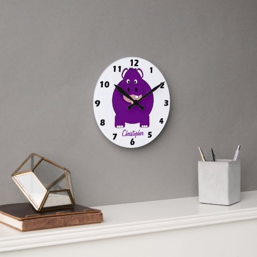 Hippopotamus Design Personalised Ronde Klok (Kantoor)