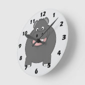 Hippopotamus Design Ronde Klok (Hoek)