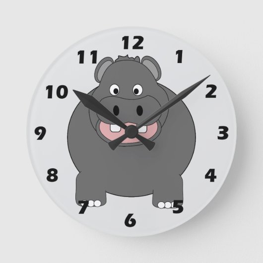 Hippopotamus Design Ronde Klok (Voorkant)