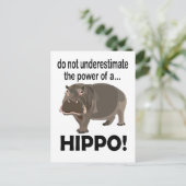 Hippopotamus Dier Grappig Hippo Briefkaart (Staand voorkant)