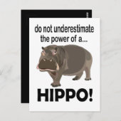 Hippopotamus Dier Grappig Hippo Briefkaart (Voorkant / Achterkant)