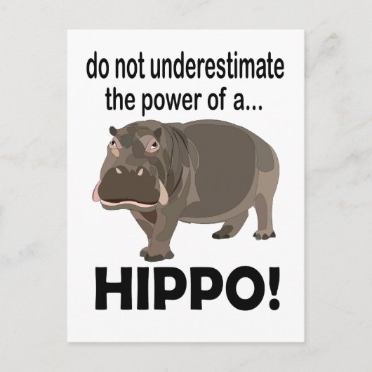 Hippopotamus Dier Grappig Hippo Briefkaart (Voorkant)