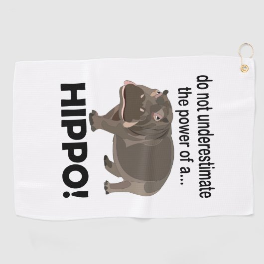 Hippopotamus Dier Grappig Hippo Golfhanddoek (Horizontaal)