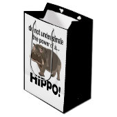 Hippopotamus Dier Grappig Hippo Medium Cadeauzakje (Voorkant Gekanteld)