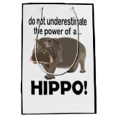 Hippopotamus Dier Grappig Hippo Medium Cadeauzakje (Voorkant)