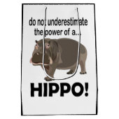 Hippopotamus Dier Grappig Hippo Medium Cadeauzakje (Achterkant)