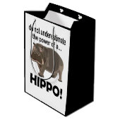 Hippopotamus Dier Grappig Hippo Medium Cadeauzakje (Achterkant Gekanteld)