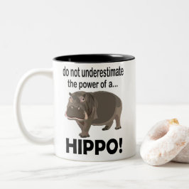 Hippopotamus Dier Grappig Hippo Tweekleurige Koffiemok