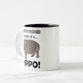Hippopotamus Dier Grappig Hippo Tweekleurige Koffiemok (Voorkant links)