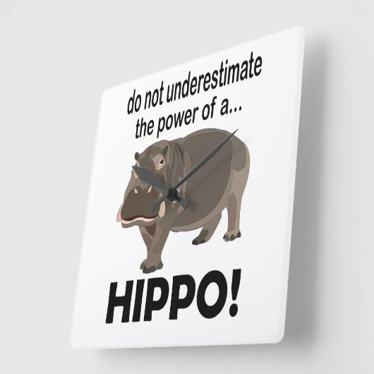 Hippopotamus Dier Grappig Hippo Vierkante Klok (Hoek)