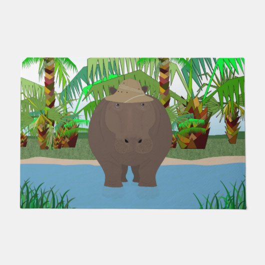 Hippopotamus Doormat Deurmat (Voorkant)