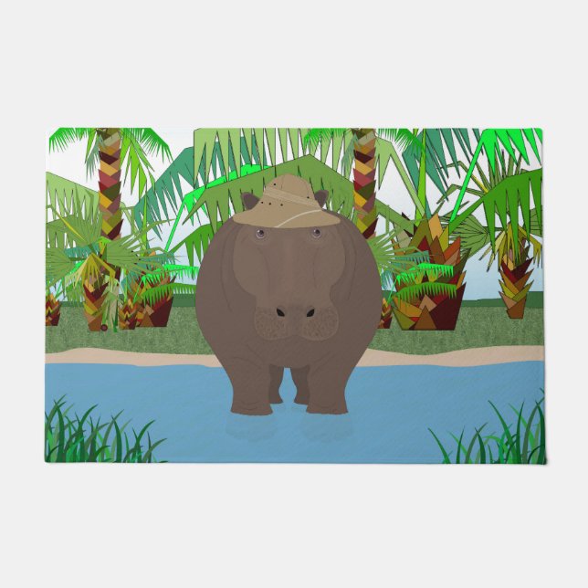 Hippopotamus Doormat Deurmat (Voorkant)