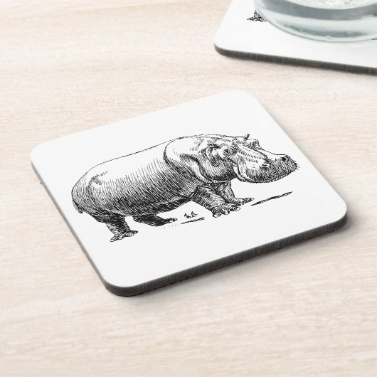 Hippopotamus Drankjes Onderzetter (Linkerzijde)