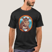 Hippopotamus Drinking Coffee Cute Hippo Wildlife 1 T-shirt (Voorkant)
