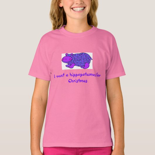 Hippopotamus fir kerstshirt t-shirt (Voorkant)