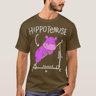 Hippopotamus Geometry Funny Wiskunde Lover Hypoten T-shirt