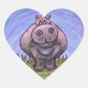 Hippopotamus Gifts & Accessoires Hart Sticker