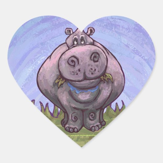 Hippopotamus Gifts & Accessoires Hart Sticker (Voorkant)