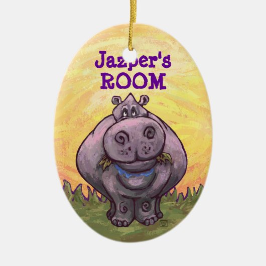 Hippopotamus Gifts & Accessoires Keramisch Ornament (Voorkant)