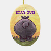 Hippopotamus Gifts & Accessoires Keramisch Ornament (Achterkant)