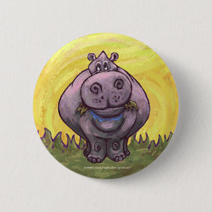 Hippopotamus Gifts & Accessoires Ronde Button 5,7 Cm