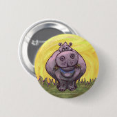 Hippopotamus Gifts & Accessoires Ronde Button 5,7 Cm (Voorkant /achterkant)