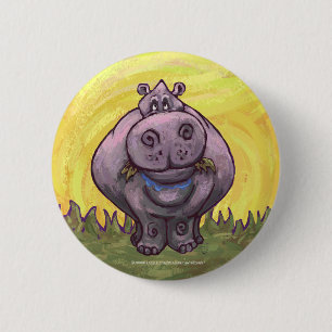 Hippopotamus Gifts & Accessoires Ronde Button 5,7 Cm