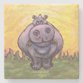 Hippopotamus Gifts & Accessoires Stenen Onderzetter (Voorkant)