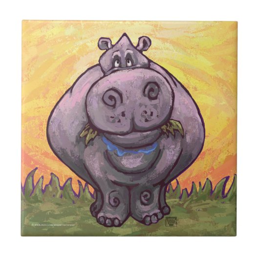 Hippopotamus Gifts & Accessoires Tegeltje (Voorkant)