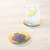 Hippopotamus Gifts & Accessoires Zandsteen Onderzetter (Zijkant)