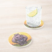 Hippopotamus Gifts & Accessoires Zandsteen Onderzetter (Zijkant)