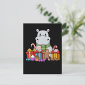 Hippopotamus Gifts Kinder Kerstmis Hippo Briefkaart (Staand voorkant)